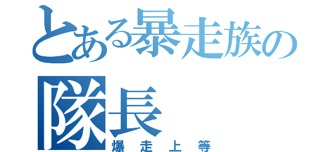 とある暴走族の隊長（爆走上等）