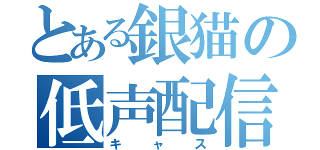 とある銀猫の低声配信（キャス）