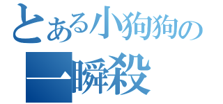 とある小狗狗の一瞬殺（）