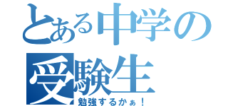 とある中学の受験生（勉強するかぁ！）