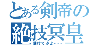 とある剣帝の絶技冥皇剣（受けてみよ……）