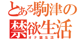 とある駒津の禁欲生活（オナ禁生活）