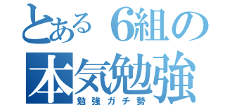 とある６組の本気勉強（勉強ガチ勢）