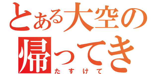 とある大空の帰ってきて（た　す　け　て）