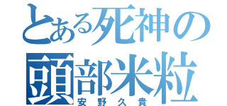 とある死神の頭部米粒（安野久貴）