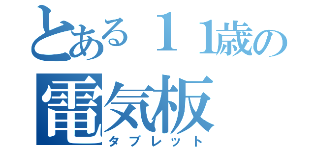 とある１１歳の電気板（タブレット）