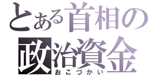 とある首相の政治資金（おこづかい）