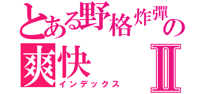 とある野格炸彈の爽快Ⅱ（インデックス）