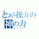 とある後方の神の力（アックア）