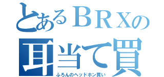 とあるＢＲＸの耳当て買い（ふろんのヘッドホン買い）