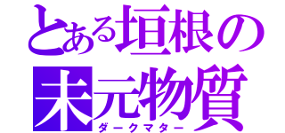 とある垣根の未元物質（ダークマター）