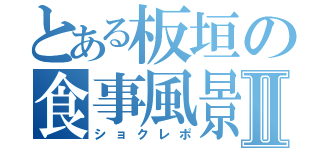 とある板垣の食事風景Ⅱ（ショクレポ）