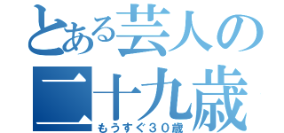 とある芸人の二十九歳（もうすぐ３０歳）