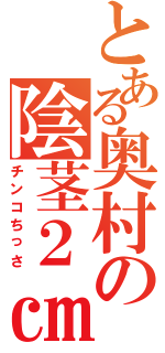 とある奥村の陰茎２㎝（チンコちっさ）