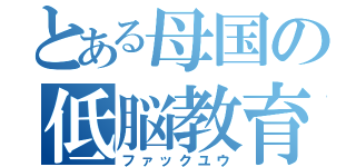 とある母国の低脳教育（ファックユウ）