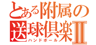 とある附属の送球倶楽部Ⅱ（ハンドボール）