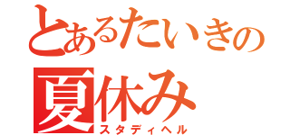 とあるたいきの夏休み（スタディヘル）