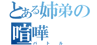 とある姉弟の喧嘩（バトル）