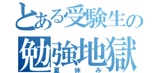 とある受験生の勉強地獄（夏休み）