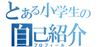 とある小学生の自己紹介（プロフィール）