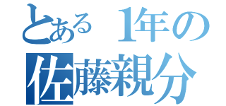 とある１年の佐藤親分（）