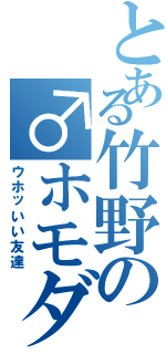 とある竹野の♂ホモダチ♂（ウホッいい友達）