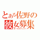 とある佐野の彼女募集（ガールズハント）