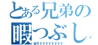 とある兄弟の暇つぶし（ＷＲＹＹＹＹＹＹＹＹ）