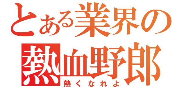 とある業界の熱血野郎（熱くなれよ）