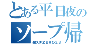 とある平日夜のソープ帰り（報ステＺＥＲＯ２３）