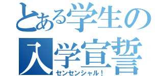 とある学生の入学宣誓（センセンシャル！）