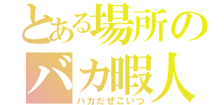 とある場所のバカ暇人（バカだぜこいつ）