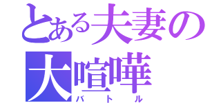 とある夫妻の大喧嘩（バトル）