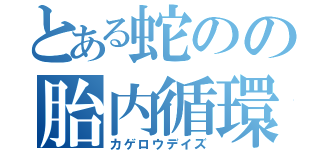 とある蛇のの胎内循環（カゲロウデイズ）