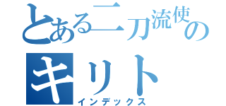 とある二刀流使いのキリト（インデックス）