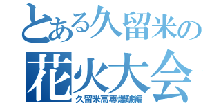 とある久留米の花火大会（久留米高専爆破編）