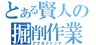 とある賢人の掘削作業（アナルファック）