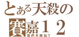 とある天殺の賽嘉１２（我們不用玩？）