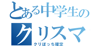 とある中学生のクリスマス（クリぼっち確定）