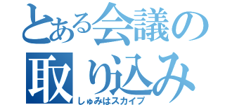 とある会議の取り込み中（しゅみはスカイプ）