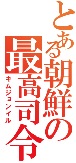 とある朝鮮の最高司令（キムジョンイル）