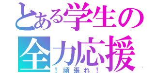 とある学生の全力応援（！頑張れ！）