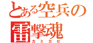 とある空兵の雷撃魂（カミカゼ）