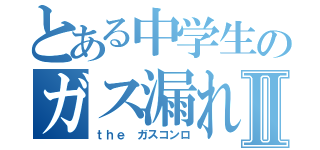 とある中学生のガス漏れⅡ（ｔｈｅ　ガスコンロ）