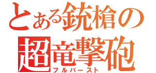 とある銃槍の超竜撃砲（フルバースト）