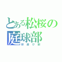 とある松桜の庭球部（球遊び部）