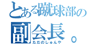 とある蹴球部の副会長。（ただのしゅんや）