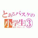 とあるバスケの小学生③（ロウ・キュー・ブ）