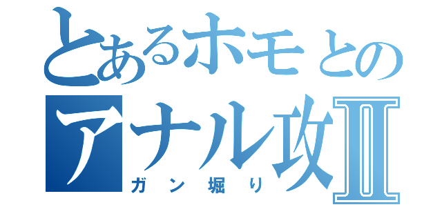 とあるホモとのアナル攻めⅡ（ガン堀り）