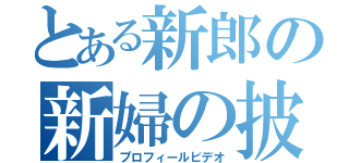 とある新郎の新婦の披露宴（プロフィールビデオ）